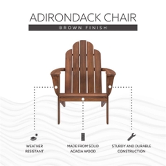 Ghế Adirondack - Silla gỗ tràm tự nhiên - ghế gỗ thư giãn sân vườn, ban công, hồ bơi