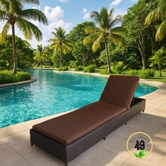 Ghế hồ bơi giả mây BREEZE -tặng nệm hàng xuất Âu, ghế dùng thư giãn tắm nắng sân vườn, hồ bơi.