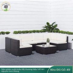 Bộ Sofa Venice Ngoài Trời 7 Món Cao Cấp | Đệm Oeko-Tex | Chống Nước UV | Ghế Sân Vườn Villa Cafe Resort