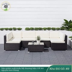 Bộ Sofa Venice Ngoài Trời 7 Món Cao Cấp | Đệm Oeko-Tex | Chống Nước UV | Ghế Sân Vườn Villa Cafe Resort
