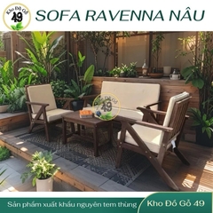 Bộ Sofa Ravenna Nâu/[BỘ BÀN GHẾ NGOÀI TRỜI GỖ TỰ NHIÊN – PHÂN PHỐI CHÍNH HÃNG BỞI KHO ĐỒ GỖ 49]