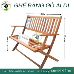 Ghế băng sân vườn xếp gọn- Garden bench xuất Âu gỗ bạch đàn