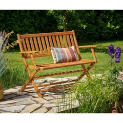 Ghế băng sân vườn xếp gọn- Garden bench xuất Âu gỗ bạch đàn