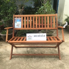 Ghế băng sân vườn xếp gọn- Garden bench xuất Âu gỗ bạch đàn