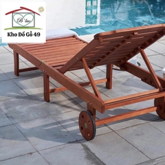 Ghế hồ bơi Malibu VIFAH ghế tắm nắng, giường tắm nắng sân vườn/hồ bơi/bãi biển xuất Âu gỗ bạch đàn