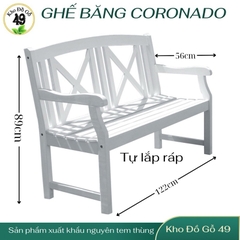 Ghế băng gỗ ngoài trời Vifah Coronado 2 chỗ