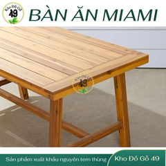 Bàn Ăn Miami Gỗ Tràm FSC V1821 Ngoài Trời – Chân Chữ A Có Thanh Giằng