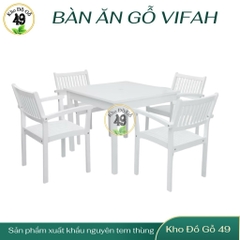 Bàn Ghế Ăn Gỗ Tràm Sơn Trắng – Thương Hiệu VIFAH