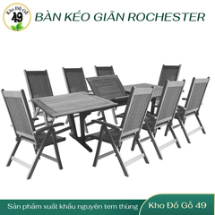 Bàn Ăn Rochester Gỗ Ngoài Trời V1294 Kéo Giãn Thông Minh – Gỗ Tràm FSC Chống Nước – Chính Hãng Kho Đồ Gỗ 49