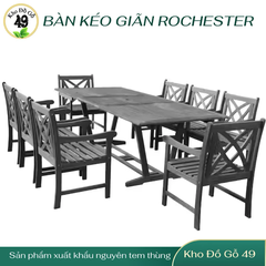 Bàn Ăn Rochester Gỗ Ngoài Trời V1294 Kéo Giãn Thông Minh – Gỗ Tràm FSC Chống Nước – Chính Hãng Kho Đồ Gỗ 49