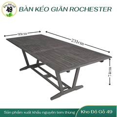 Bàn Ăn Rochester Gỗ Ngoài Trời V1294 Kéo Giãn Thông Minh – Gỗ Tràm FSC Chống Nước – Chính Hãng Kho Đồ Gỗ 49