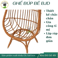 Ghế búp bê BJD xuất Úc & New Zeland- Ghế mây PP rattan hình quả trứng