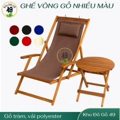 Ghế Võng Thư Giãn Sân Vườn Gỗ Acacia – Gấp Gọn, Tiện Lợi, Đa Màu Sắc