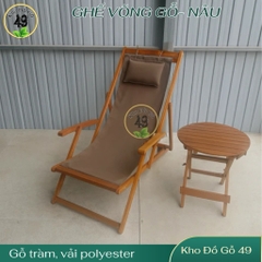 Ghế Võng Thư Giãn Sân Vườn Gỗ Acacia – Gấp Gọn, Tiện Lợi, Đa Màu Sắc