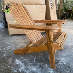 Ghế Tắm Nắng Gỗ Tràm Tự Nhiên Gấp Gọn – Ghế Thư Giãn Adirondack Ngoài Trời, Bãi Biển, Sân Vườn