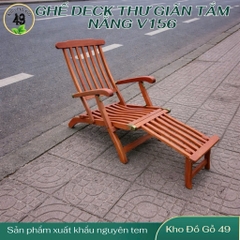 Ghế deck V156 thư giãn tắm nắng Gỗ Bạch Đàn Ngoài Trời Cao Cấp – Chuẩn Xuất Khẩu | Bền Đẹp – Chịu Lực Tốt – Chống Nước
