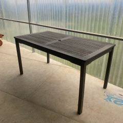 BÀN ĂN SIESTA V1927 GỖ TRÀM FSC, KT 150 × 80 × 74 CM – LAY XÁM | CÓ LỖ CẮM DÙ | KHO ĐỒ GỖ 49