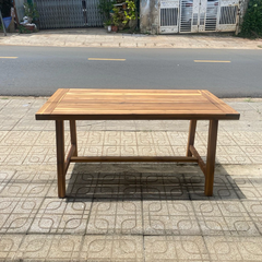 Bàn Ăn Miami Gỗ Tràm FSC V1821 Ngoài Trời – Chân Chữ A Có Thanh Giằng