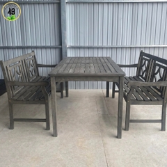 BÀN ĂN SIESTA V1927 GỖ TRÀM FSC, KT 150 × 80 × 74 CM – LAY XÁM | CÓ LỖ CẮM DÙ | KHO ĐỒ GỖ 49