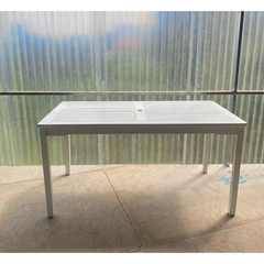 BÀN ĂN SIESTA GỖ TRÀM FSC V1336, KT 150 × 80 × 74 CM – SƠN TRẮNG | CÓ LỖ CẮM DÙ | KHO ĐỒ GỖ 49