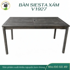 BÀN ĂN SIESTA V1927 GỖ TRÀM FSC, KT 150 × 80 × 74 CM – LAY XÁM | CÓ LỖ CẮM DÙ | KHO ĐỒ GỖ 49