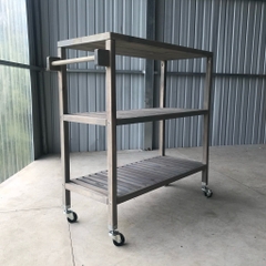 KỆ GỖ ĐA NĂNG EXPRESSO 674777- KỆ ĐẨY NHÀ BẾP GỖ ACACIA 3 TẦNG CÓ BÁNH XE – KHO ĐỒ GỖ 49