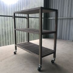 KỆ GỖ ĐA NĂNG EXPRESSO 674777- KỆ ĐẨY NHÀ BẾP GỖ ACACIA 3 TẦNG CÓ BÁNH XE – KHO ĐỒ GỖ 49