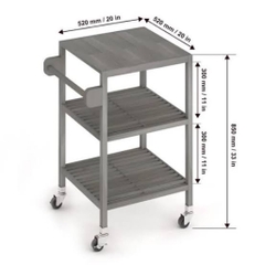 KỆ GỖ SQUARE ORGANIC WHITE 674838/ KỆ ĐA NĂNG CÓ BÁNH XE DI ĐỘNG CỠ LỚN– KỆ ĐẨY TRÀ, CAFE, BBQ SÂN VƯỜN