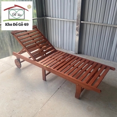Ghế hồ bơi gấp gọn, ghế tắm nắng, giường tắm nắng sân vườn/hồ bơi/bãi biển xuất Âu gỗ bạch đàn