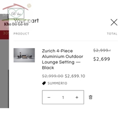 Bộ Sofa Zurich 4 Món bằng nhôm cao cấp – Thiết Kế Đẳng Cấp, Giá Xả Kho Cực Sốc