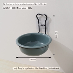 Chén sứ treo/dán tường tiết kiệm diện tích - Chén ăn cho thú cưng - Tiệm Mèo Moa