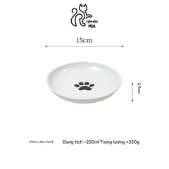 Dĩa ăn bằng sứ có đế rời chống gù cho thú cưng - Tiệm Mèo Moa