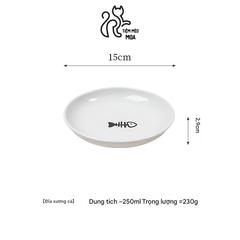 Dĩa ăn bằng sứ có đế rời chống gù cho thú cưng - Tiệm Mèo Moa