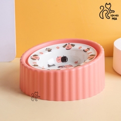 Chén ăn bằng sứ có giá đỡ nhựa cho thú cưng - Tiệm Mèo Moa