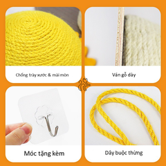 Cào móng treo tường/ dán kính dễ thương - Cào móng thừng/sisal decor - Tiệm Mèo Moa