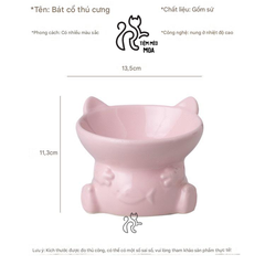 Chén sứ chống gù lưng có đế chống trượt cho thú cưng - Chén ăn cho thú cưng - Tiệm Mèo Moa