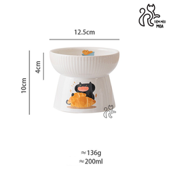 Chén sứ Mèo đen chống gù bảo vệ cột sống cho thú cưng - Tiệm Mèo Moa