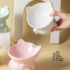 Chén sứ chống gù lưng có đế chống trượt cho thú cưng - Chén ăn cho thú cưng - Tiệm Mèo Moa