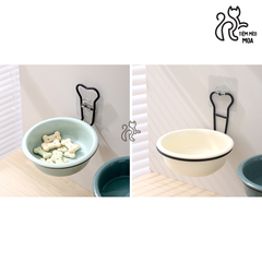 Chén sứ treo/dán tường tiết kiệm diện tích - Chén ăn cho thú cưng - Tiệm Mèo Moa
