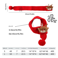 Khăn quàng cổ noel - Phụ kiện giữ ấm cho thú cưng - Tiệm Mèo Moa