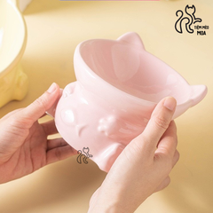 Chén sứ chống gù lưng có đế chống trượt cho thú cưng - Chén ăn cho thú cưng - Tiệm Mèo Moa