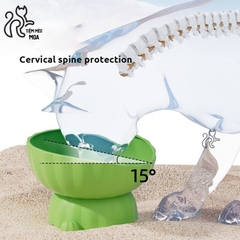 Chén nhựa cây xương rồng - Đế có thể tháo rời - Chén ăn chống gù lưng cho mèo - Tiệm Mèo Moa