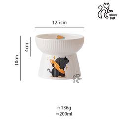 Chén sứ Mèo đen chống gù bảo vệ cột sống cho thú cưng - Tiệm Mèo Moa