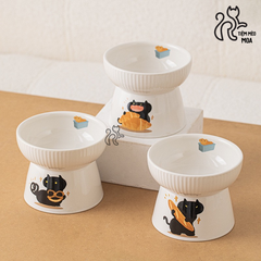 Chén sứ Mèo đen chống gù bảo vệ cột sống cho thú cưng - Tiệm Mèo Moa