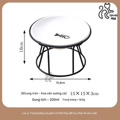Dĩa ăn bằng sứ có đế rời chống gù cho thú cưng - Tiệm Mèo Moa
