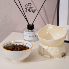 Chén sứ đế nhựa cho thú cưng - Chén ăn chống gù lưng cho thú cưng - Tiệm Mèo Moa