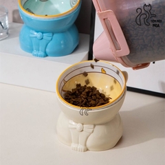 Chén sứ đế nhựa cho thú cưng - Chén ăn chống gù lưng cho thú cưng - Tiệm Mèo Moa