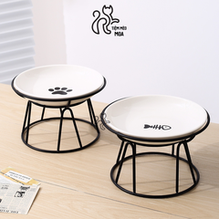 Dĩa ăn bằng sứ có đế rời chống gù cho thú cưng - Tiệm Mèo Moa