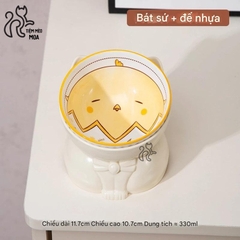 Chén sứ đế nhựa cho thú cưng - Chén ăn chống gù lưng cho thú cưng - Tiệm Mèo Moa