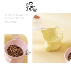 Chén sứ chống gù lưng có đế chống trượt cho thú cưng - Chén ăn cho thú cưng - Tiệm Mèo Moa